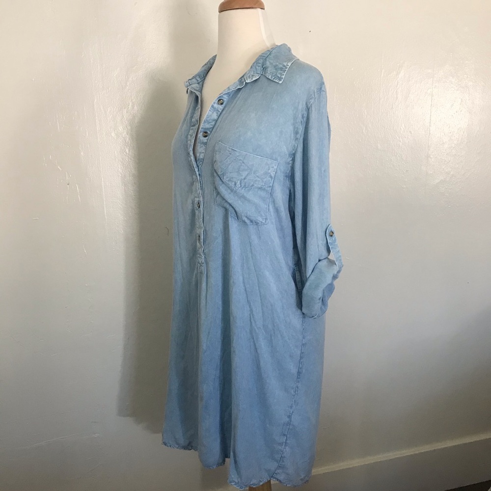 Super soft chambray sheath dress